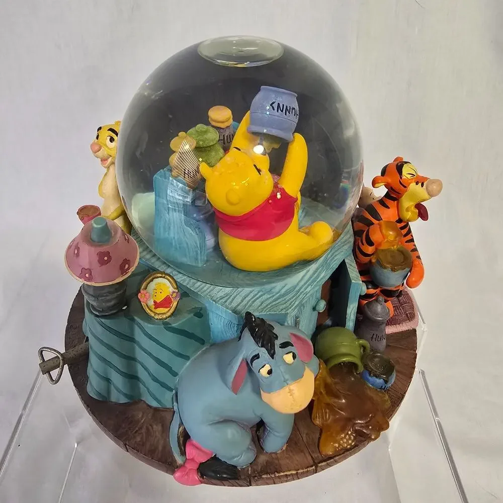 Vintage Disney Winnie the Pooh Honey Pot Eeyore Tigger Piglet Musical Globe